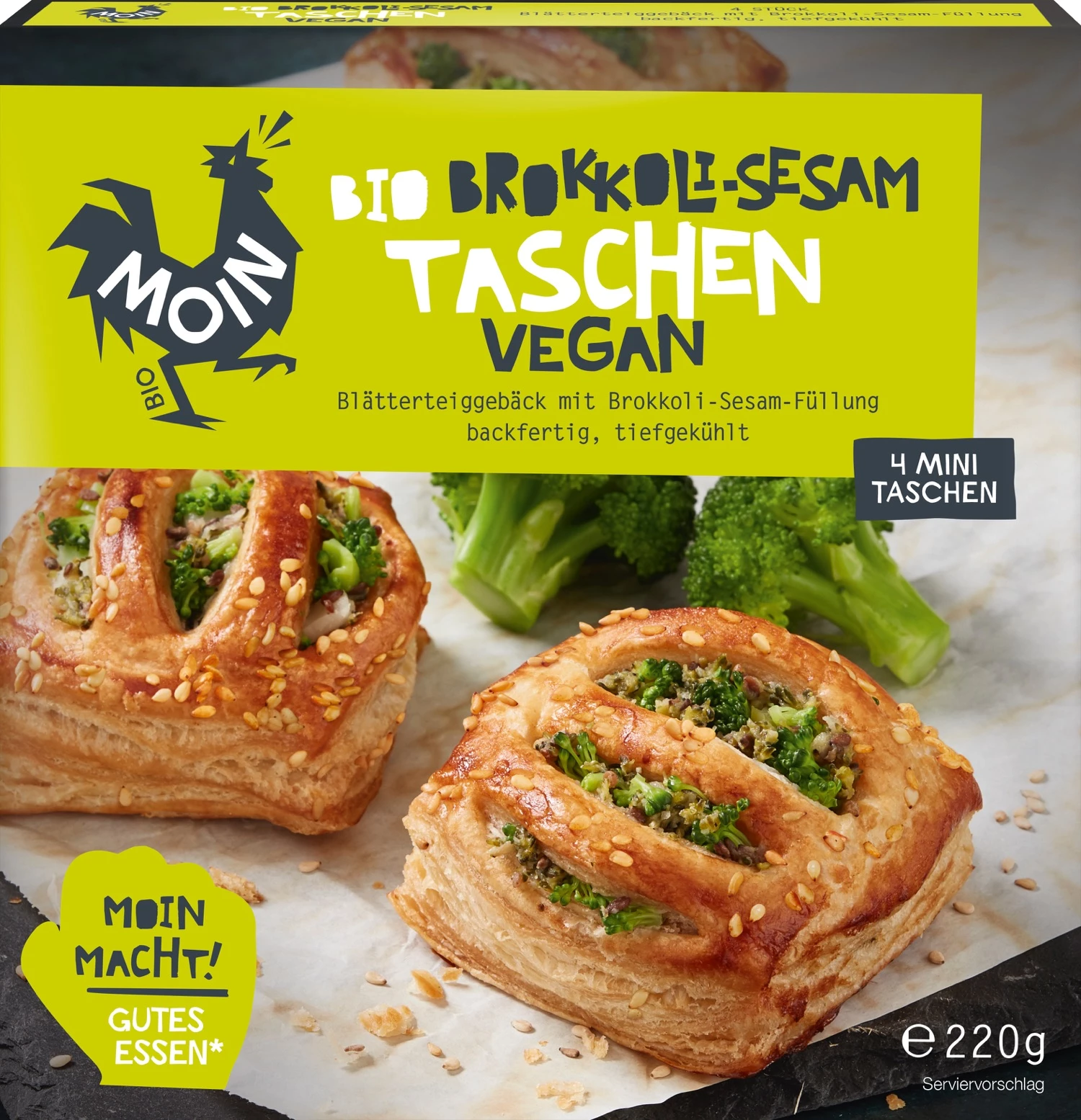 Bio Brokkoli-Sesam Taschen vegan